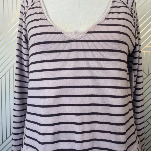Free People We‎ the Free Tangerine Stripe Tee Sand - Image 5