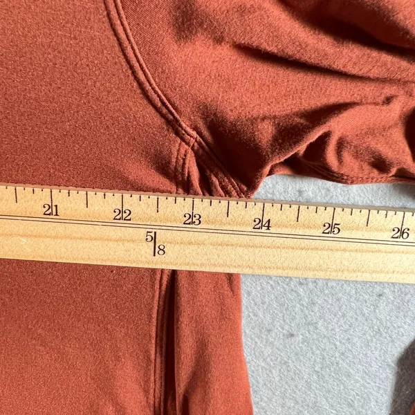 1008 | Lululemon Modal Silk Blend Flowy Scoop Neck Long Sleeve Top Rust Women 10 - Image 3