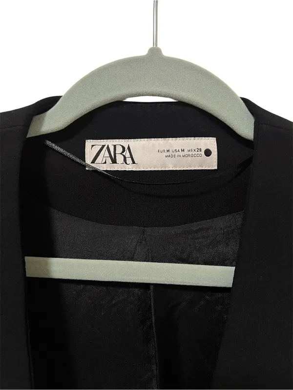 Zara Collection Black Oversized Waistcoat Vest with Vents M - Image 3
