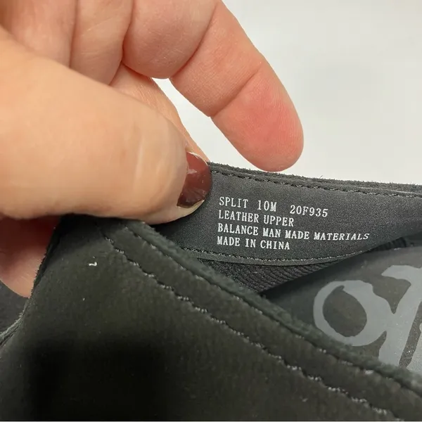 OTBT split black leather‎ clog mules block heel side 10 - Image 6