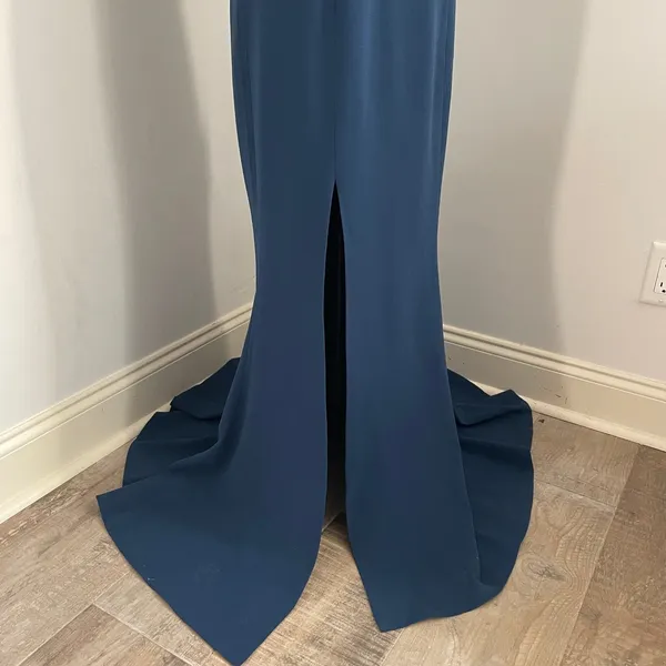 Dress the Population Navy Blue Halter Neck Dress Medium Event Demure Formal Gown Bridesmaid Prom‎ NWT - Image 10