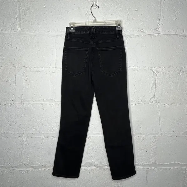 Good American Good‎ Straight High Rise Jeans Zip Fly Women Black Size 4 / 27 - Image 3