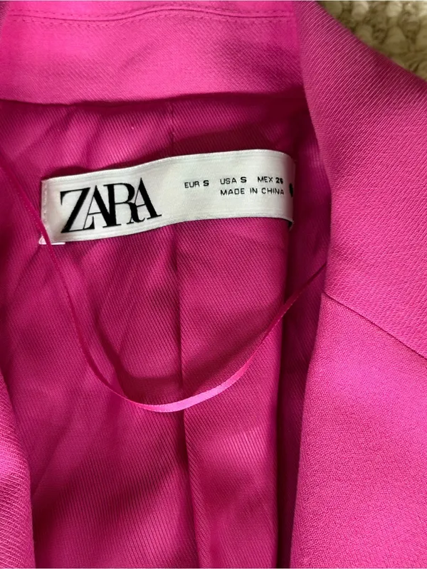 Zara Hot Pink Oversized Blazer Single Button Women’s Size Small Tailored Jacket - Image 6