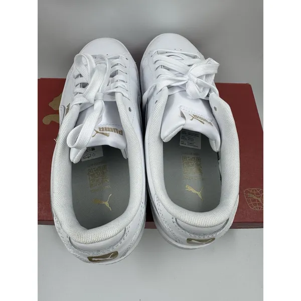 PUMA Court Sneaker, White, Women's Casual Low Top Leather Shoes Size 9 - Image 7