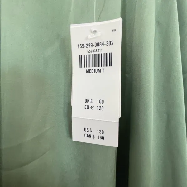 Abercrombie & Fitch Sage Green Satin Slip Dress Size M Tall - Image 6