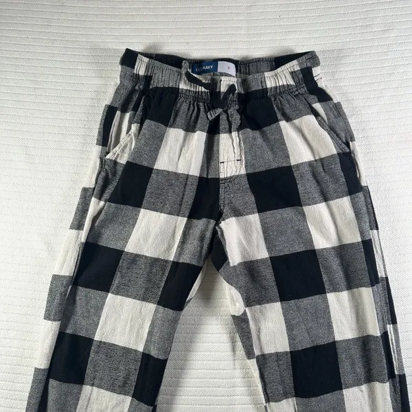 Old Navy Buffalo Plaid Flannel Pajama Lounge Pants Black White Women’s Size S - Image 5