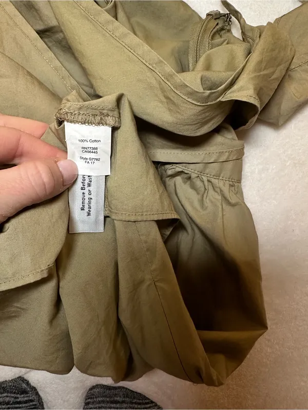New MADEWELL Khaki Tan Green Off-The-Shoulder Tank Strap Midi Dress Size 0 - Image 9