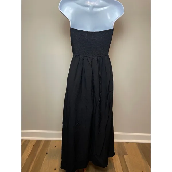 The Workshop Maxi Dress Size S Black Strapless Smocked Cotton New With Tag - Image 4