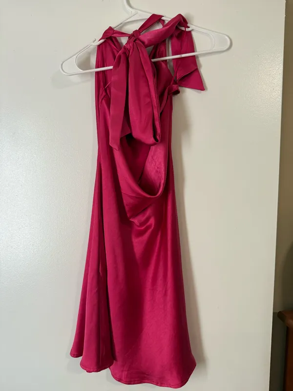 Altar'd State Pink Satin Mini Dress - Image 3
