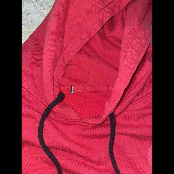 ADAPTATION Hollywood Forever Hoodie Womens Medium Cropped Crew‎ Neck Red - Image 7