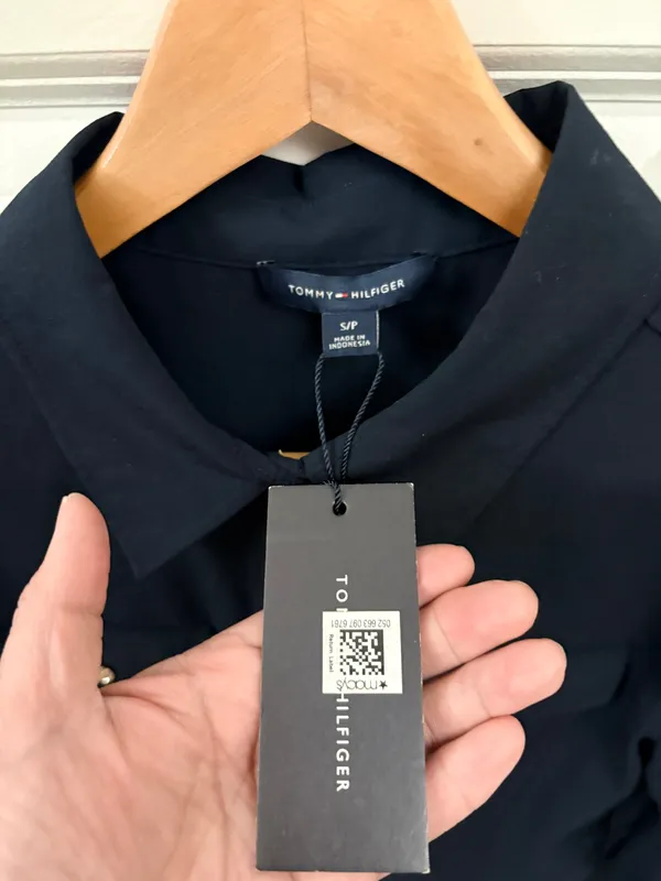 Tommy Hilfiger Women's Core Shirting Navy Button-Down Long Sleeve Blouse - Image 2