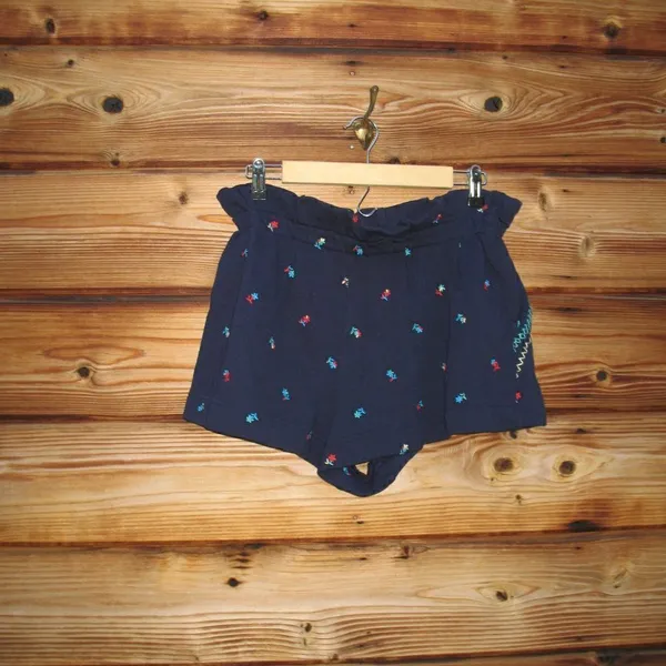 NWT Something Navy Blue Floral Embroidered High Waist Shorts - Image 5