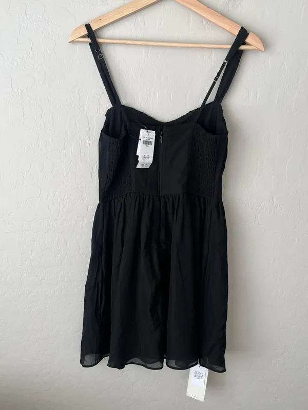 Abercrombie & Fitch Ruched Chiffon Mini Dress with pockets NEW small - Image 7