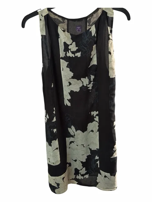 FARM Rio Black & White Floral Chiffon Shift Dress - Size M Like new! - Image 2