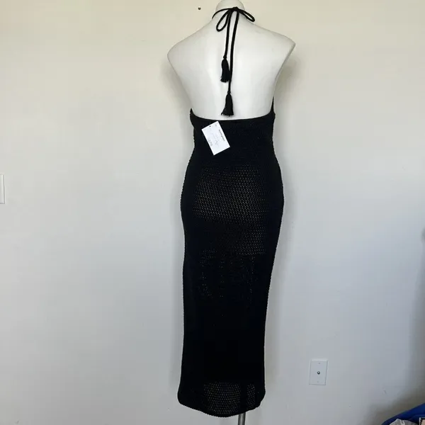 NEW Aqua Halter Crochet Dress MEDIUM - Image 12