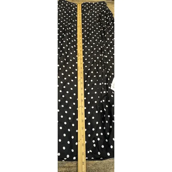 Kate Spade Polka Dot Silk Blend Midi Skirt Black White Cabana Size‎ 0 - Image 9