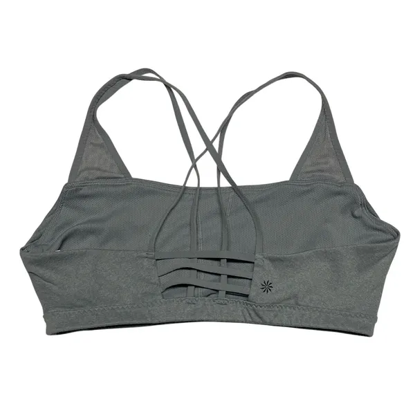 Athleta Womens Sports Bra XL Gray Strappy Back Light Support EUC - Image 2