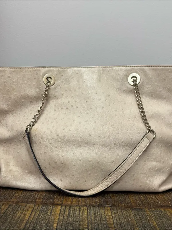 Kate Spade New York Embossed Ostrich Leather Tote Bag Purse - Image 3