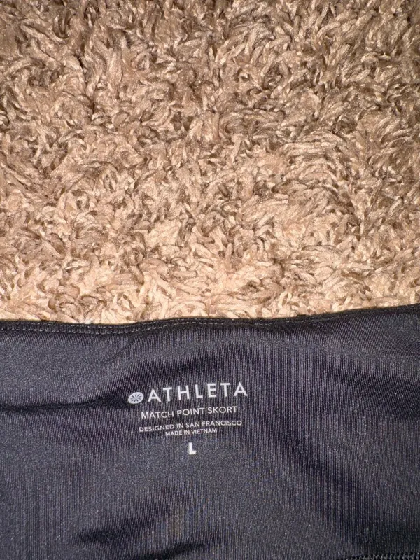 Athleta Match Point Tennis Skort Large Black Undershorts Nylon Blend Neutral - Image 2