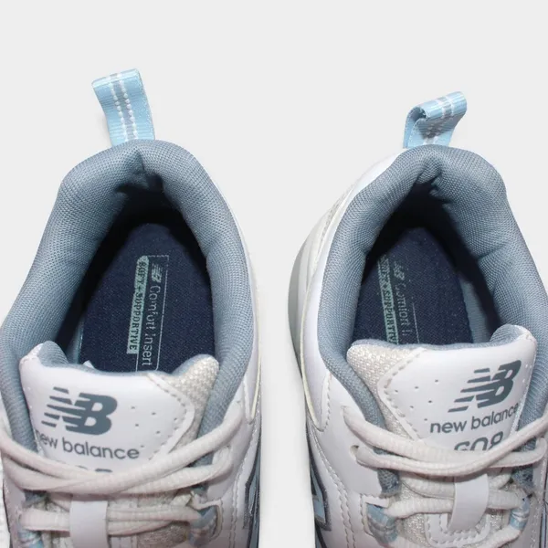 New Balance 608v5 Women 9.5 B White Blue Leather Cross Trainers - Image 12