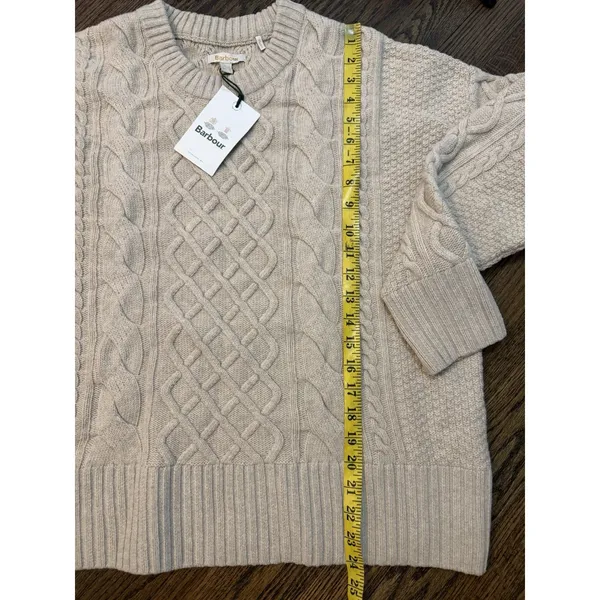 Barbour Daffodil Knit Pull Over wool Sweater Women's Sz 12 Oatmeal NWT - Image 11