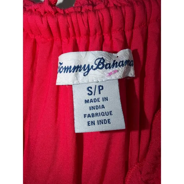 Tommy Bahama‎ Pink Off The Shoulder Ruffle Tiered Gauze Dress Small S/Pi - Image 5