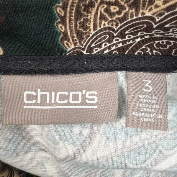 Chico's 3 US 16 XL Jacket Paisley Print Full Zip Stretch Long Sleeve lightweight - Image 7