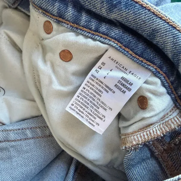 American Eagle '90s Bootcut Jean Faded Indigo Split Hem Y2K Streetwear‎ Size 4 - Image 10