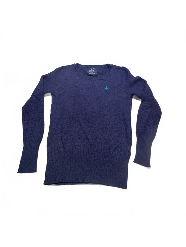 U.S. Polo Assn. Women’s Sweater Size M Navy Blue Crewneck Embroidered Logo - Image 7