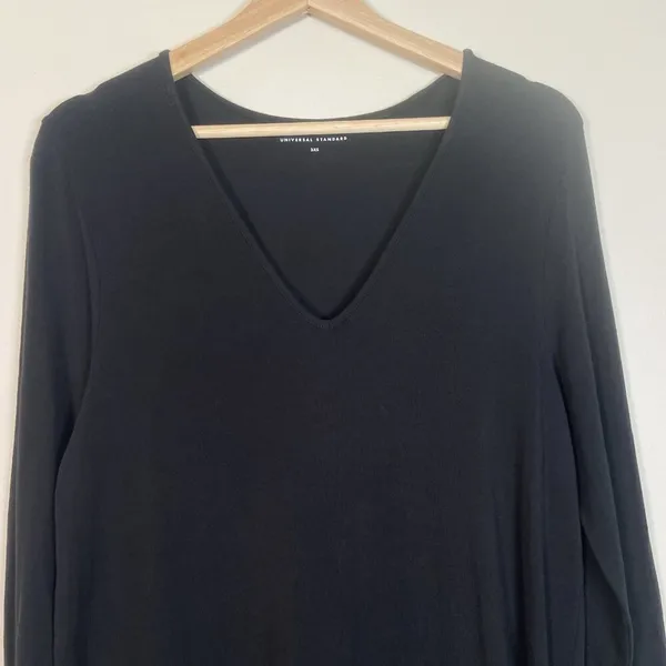 Universal Standard Iconic Geneva Sheath Midi Dress‎ Minimalist Black Size 3XS - Image 3