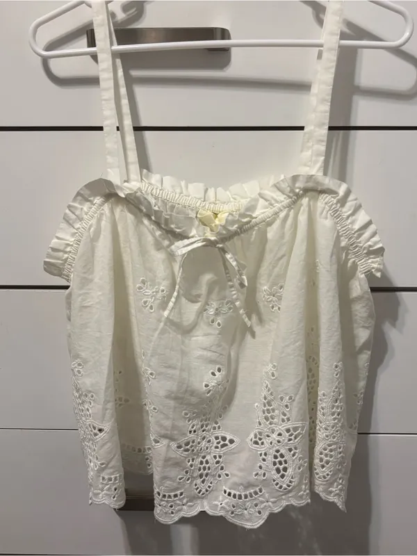 Anthropologie Maeve Eyelet-Border Tank Top - Image 2