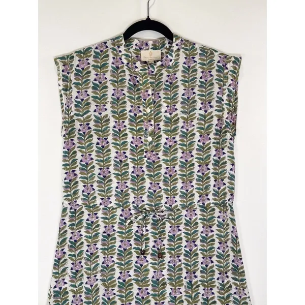 Perry Walker Womens Dress Green Floral Mini Cap Sleeve A Line Boho 1 US Small - Image 6