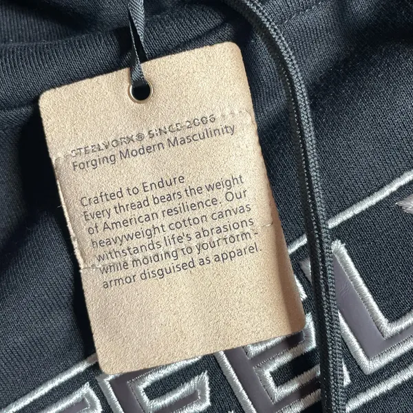 SteelVorx Men’s Black Graphic Pullover Hoodie Size L 100% Cotton - Image 4