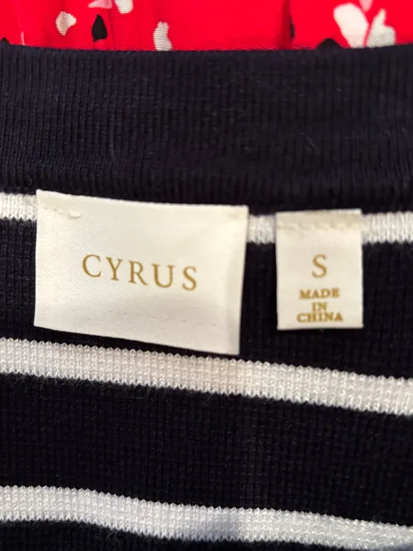 Marshalls Navy Blue and White Striped Top - Image 3