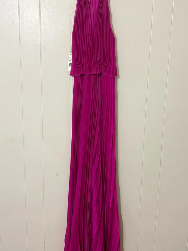 Aqua Dresses Pleated Halter Maxi Dress Fuchsia Gold Chain Size 0 XS NWT - Image 13