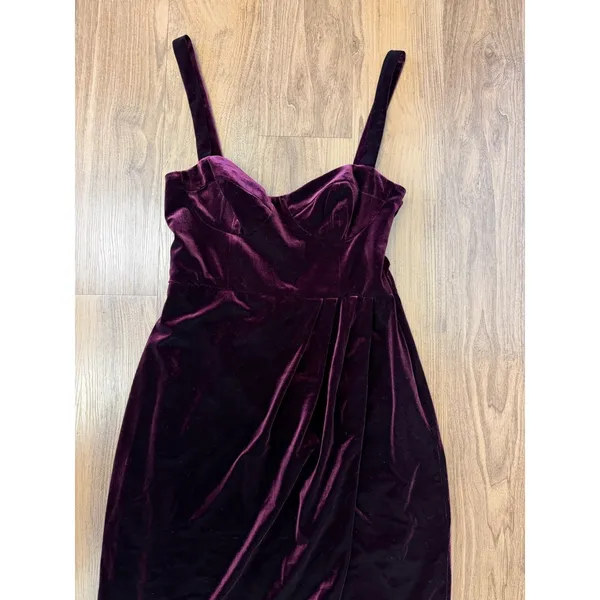 Hutch Anthropologie BHLDN Velour Burgundy Formal Gown Prom Wedding Whimsigoth‎ - Image 7