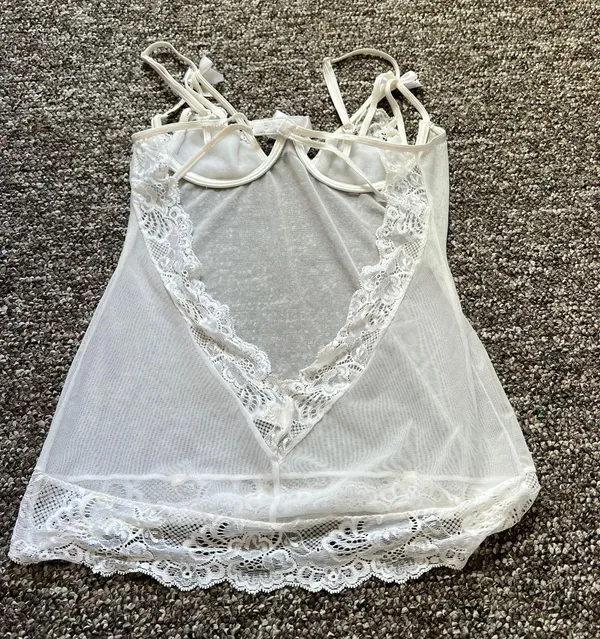 White lace slip dress Size L - Image 4