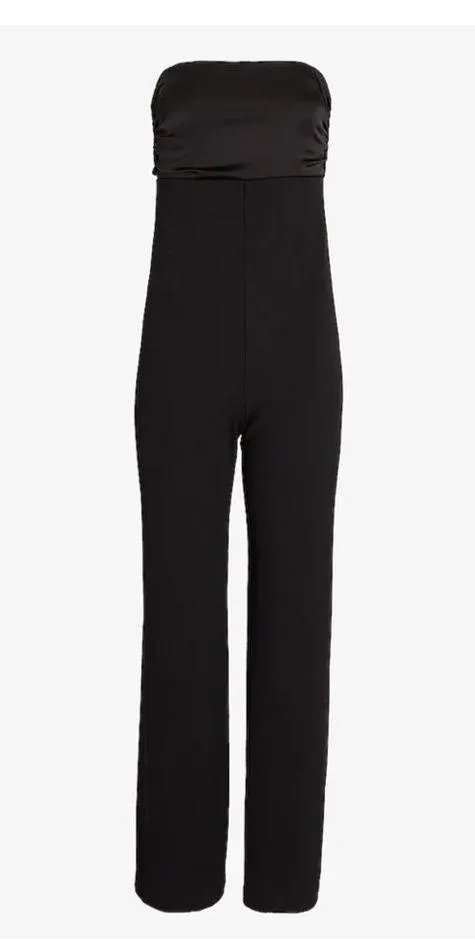 NWT EXPRESS Satin Pieced Strapless Jumpsuit BLACK XS - Image 5