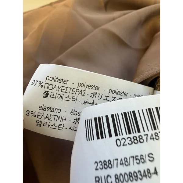 Zara Brown Satin Dress Flow Asymmetrical One Shoulder Formal Wedding Runway - Image 8