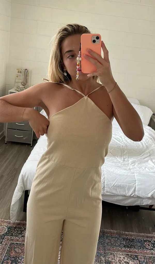 ZARA Cream Halterneck Jumpsuit - Image 5