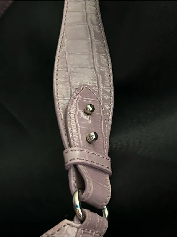 Maxx New York Lilac Croc-Embossed Shoulder Handbag - Image 8