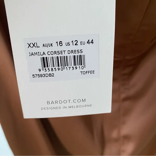 Bardot Jamila NWTs Strapless Corset Dress Brown size 12 - Image 9