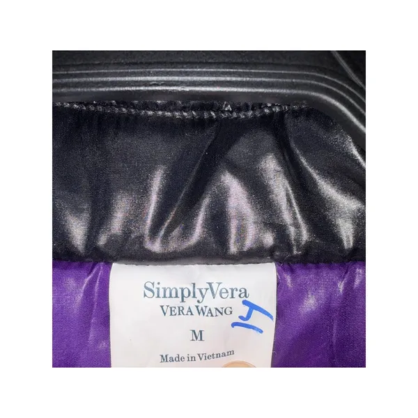 Simply Vera Wang 90s Black Utility Puffer Jacket with Purple Lining size Medium - Image 5