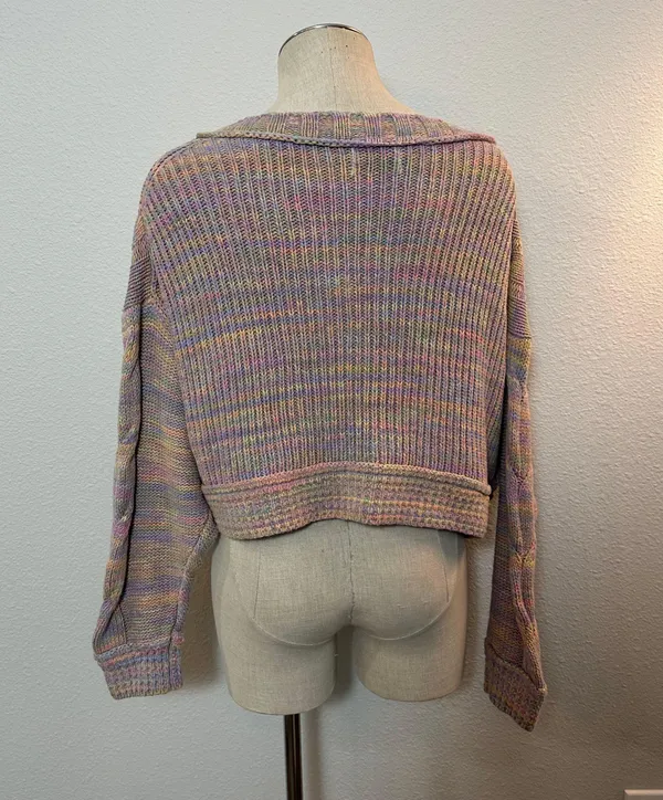 Urban Outfitters Multicolor Crop Oversized Knit Sweater - Image 4