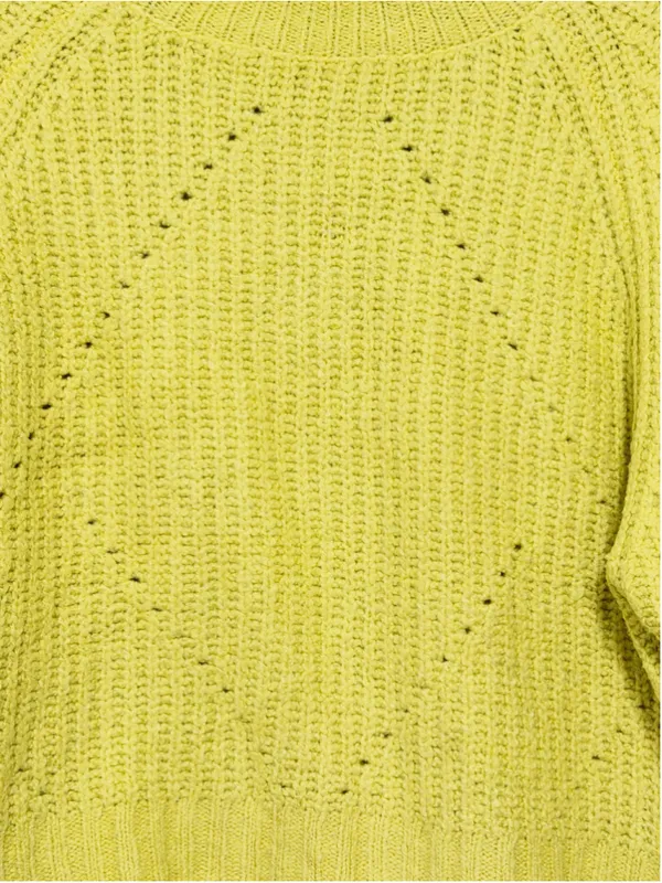 LINE the Label Women’s LongSleeve Ribbed Pointelle Mock Neck Cropped Sweater XS - Image 9