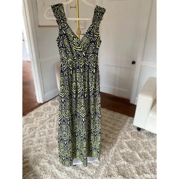 Attention Floral Maxi Dress Boho Aztec Resort Vaca Spring Summer‎ Wedding Bright - Image 2