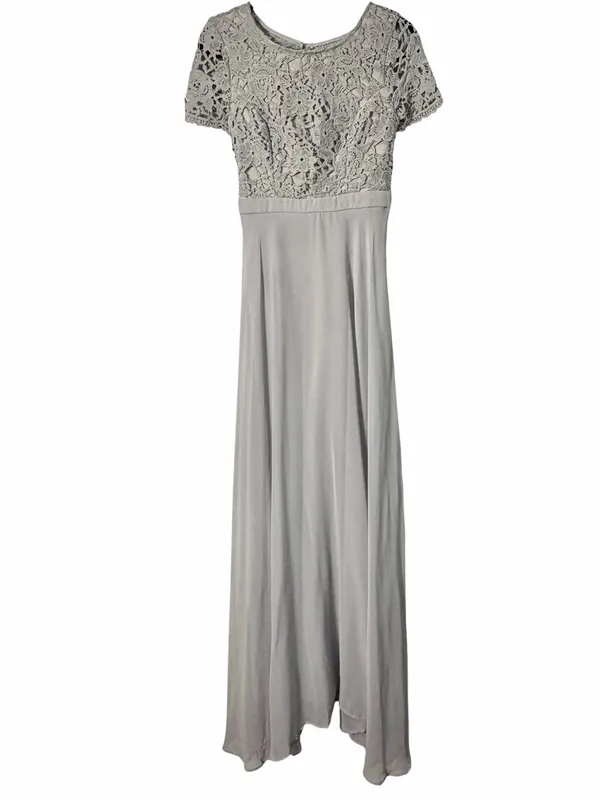 Maniju Romantic Cottagecore Lace Open Back Maxi Dress‎ Gray NWT Small - Image 3