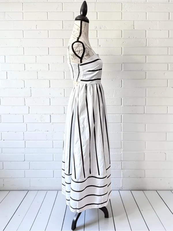 Striped Smocked Back Spaghetti Strap Maxi Sundress Size Small NWT - Image 6