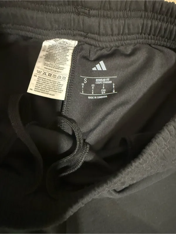 adidas Black Track‎ Pants with White Side Stripes - Image 5