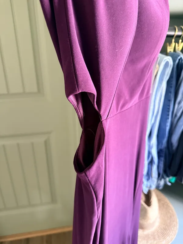 Juniors Julip Elegant One-Shoulder Purple Maxi Dress with side cutout - Image 2